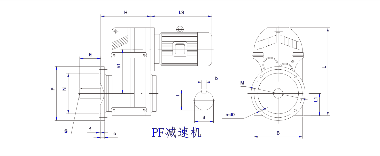   PF系列同軸齒輪減速機設(shè)計圖