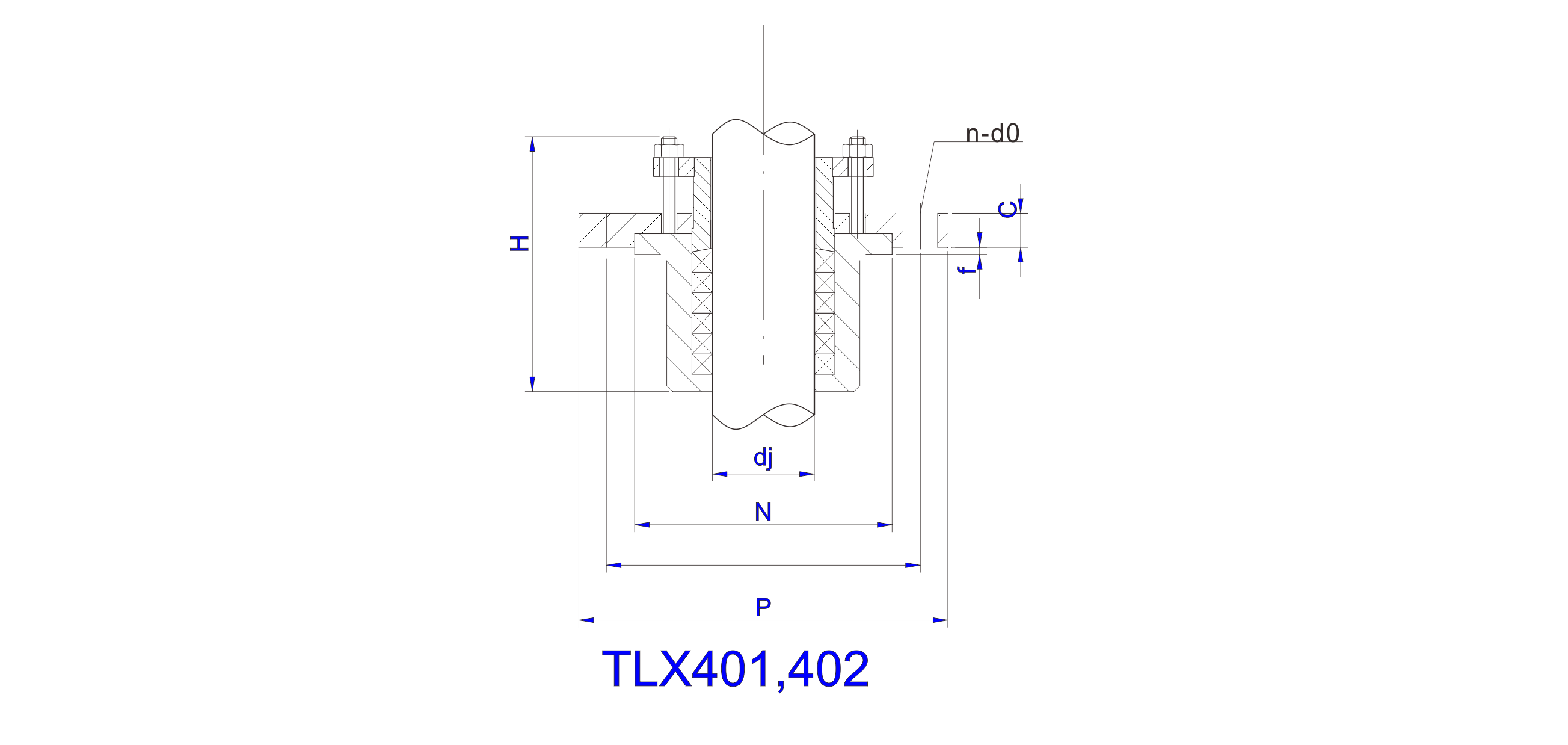   TLX401,TLX402型下伸式攪拌機填料箱設(shè)計圖