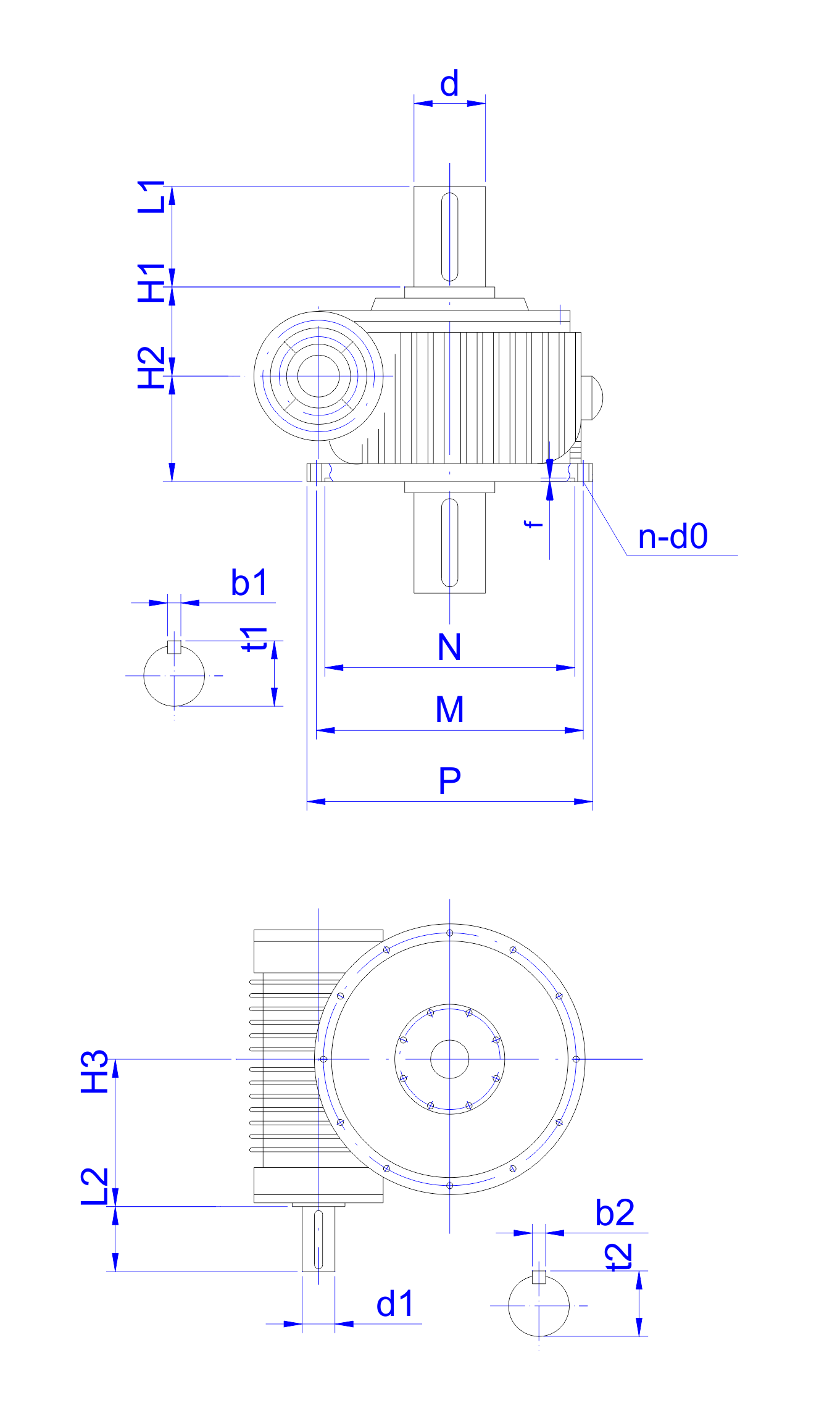   WHC系列正交軸蝸輪蝸桿減速機(jī)設(shè)計圖